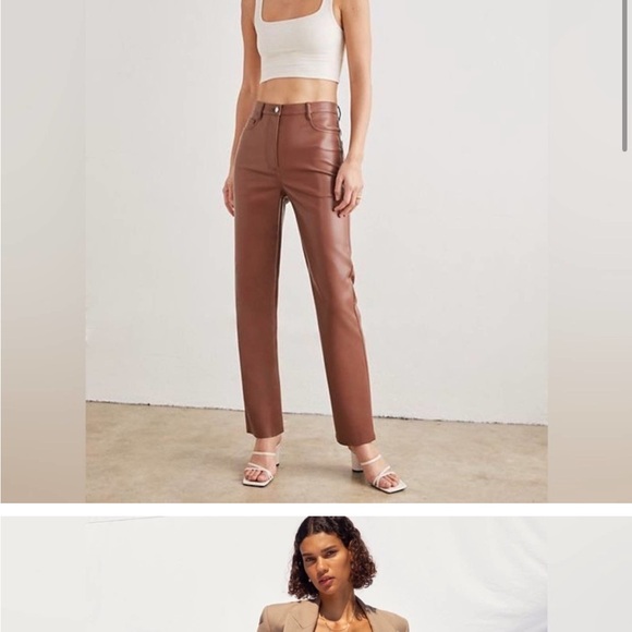 Aritzia Wilfred Brown Leather pants - Picture 3 of 4